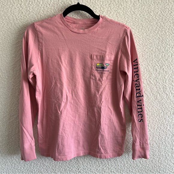 Vineyard Vines Youth Long Sleeve California Whale Shirt Pink Size Large /‎ 16 - Picture 1 of 14
